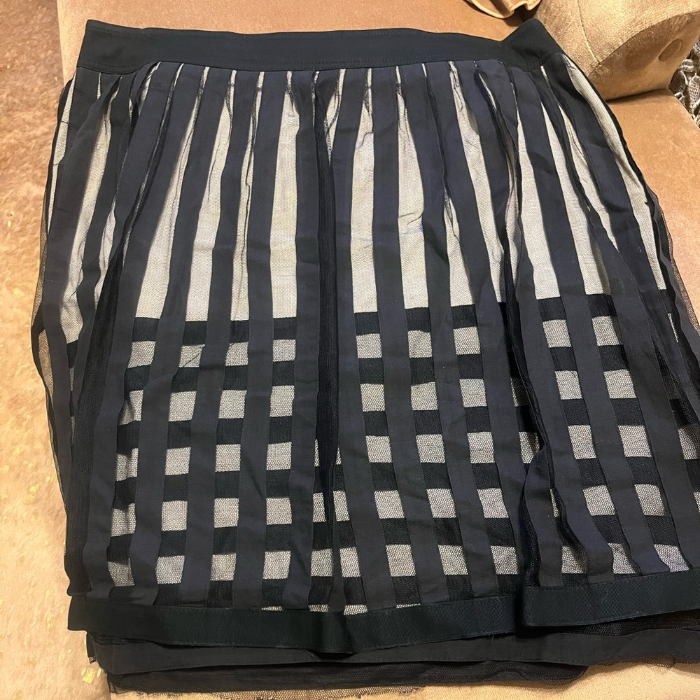 Beautiful black skirt with a net overlay & beige under line by Cynthia Steffe.